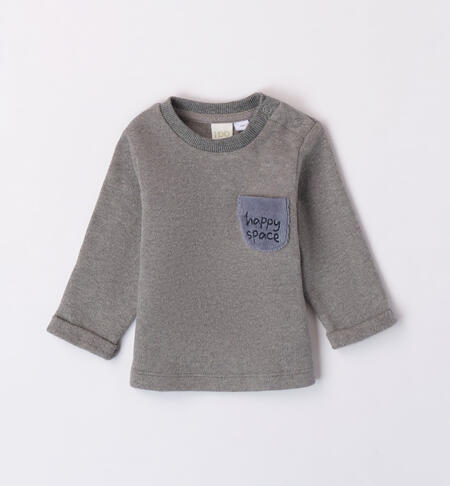 iDO T-shirt with pocket for boys from 1 months to 24 months GRIGIO MELANGE-8993
