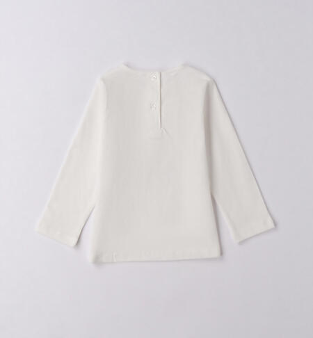 iDO cream-coloured T-shirt with bows for girls aged 9 months to 8 years PANNA-0112