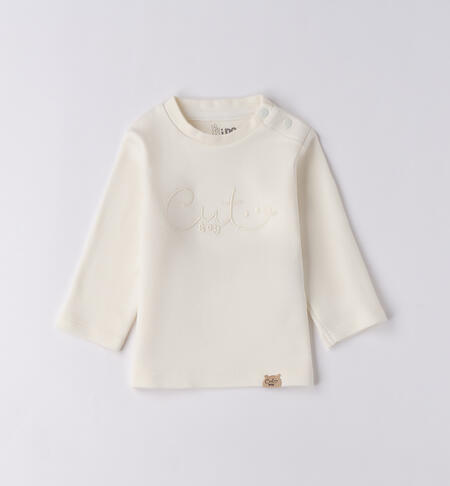 Maglietta cotone bimbo PANNA