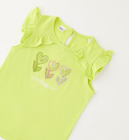 Girls' cotton T-shirt GREEN ACID-5262