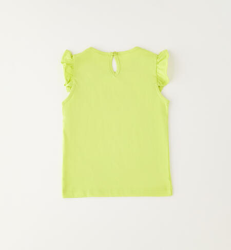 Girls' cotton T-shirt GREEN ACID-5262