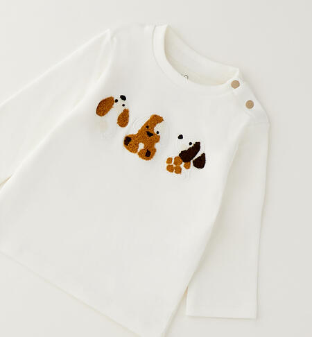 Maglietta cotone manica lunga neonato PANNA-0112