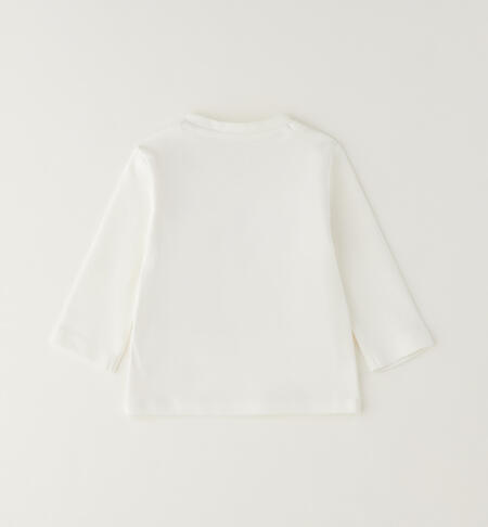 Maglietta cotone manica lunga neonato PANNA-0112