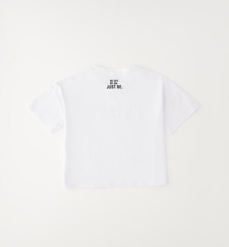 Maglietta crop per ragazza BIANCO-0113