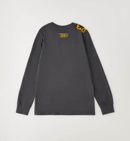 Maglietta da ragazzo in cotone GRIGIO-0567