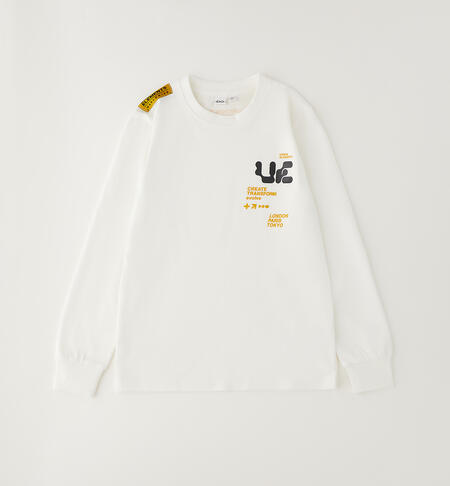 Boys' cotton T-shirt CREAM