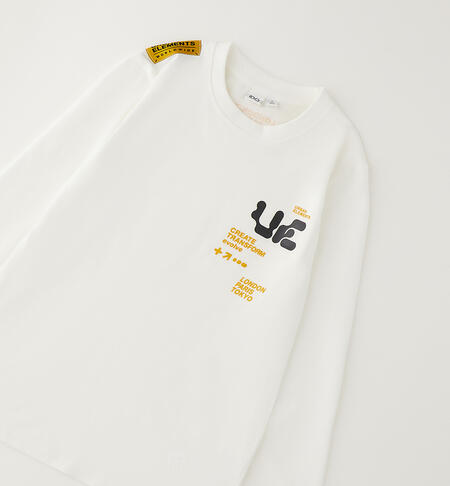 Maglietta da ragazzo in cotone PANNA-0112