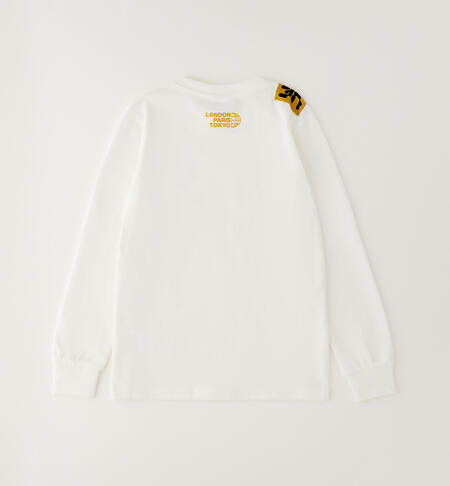 Maglietta da ragazzo in cotone PANNA-0112
