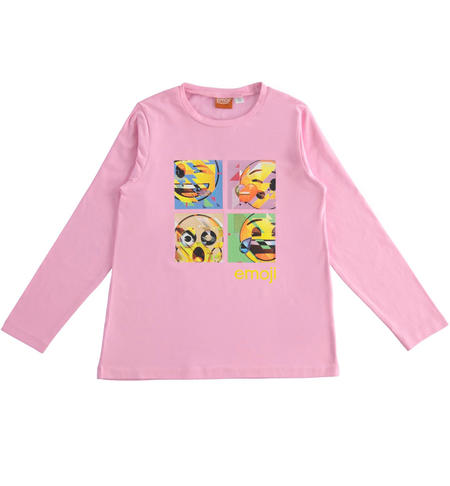 Maglietta Emoji ragazza - da 8 a 16 anni iDO ROSA-2811