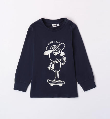 iDO skater print T-shirt for boys aged 9 months to 8 years NAVY-3885