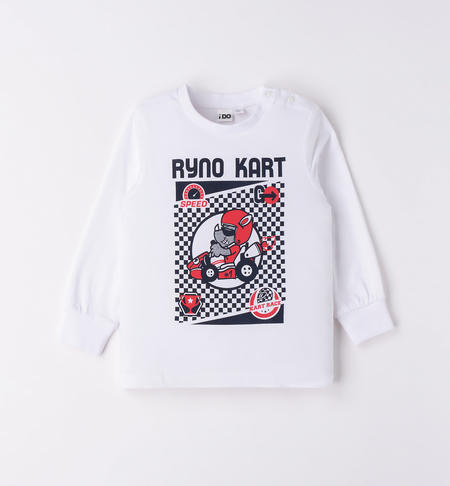 Boy's kart crewneck T-shirt WHITE