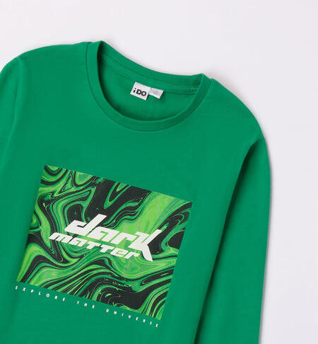 iDO crew neck T-shirt for boys from 8 to 16 years VERDE-5156