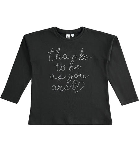 Girl crewneck t-shirt  from 8 to 16 years by iDO NERO-0658