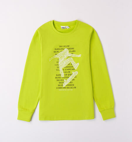 iDO crew neck T-shirt with lettering for boys from 8 to 16 years VERDE-5237