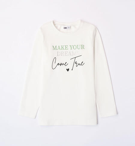 Girls' glitter T-shirt CREAM