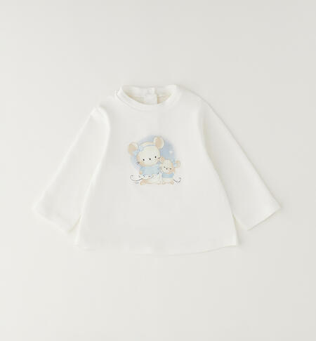 Maglietta in cotone neonata PANNA