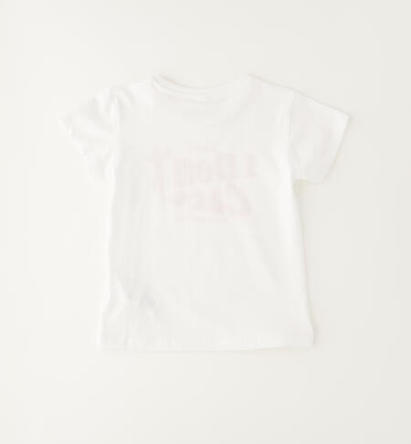 Maglietta in cotone ragazza BIANCO-0113