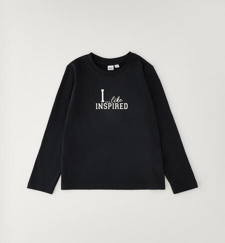 Maglietta in cotone ragazza NERO-0658
