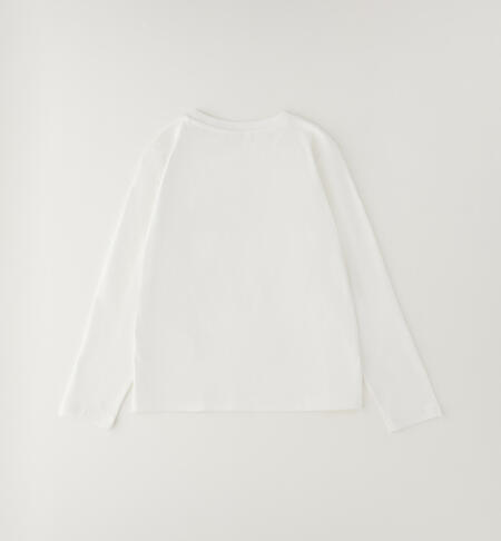 Maglietta in cotone ragazza PANNA-0112