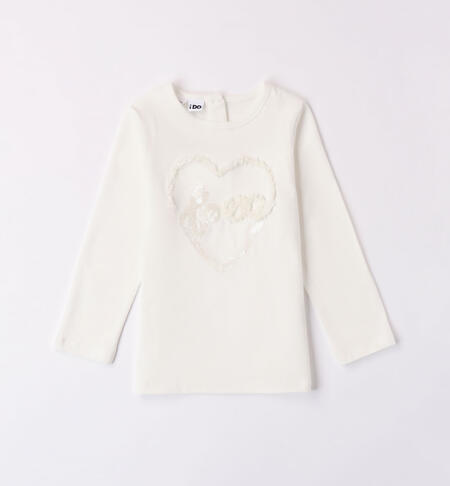 Maglietta Love bambina PANNA