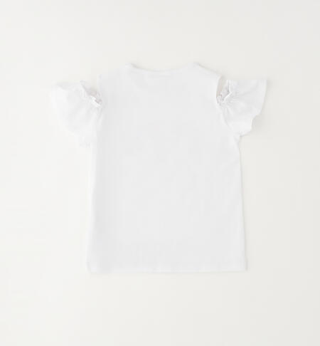 Short-sleeved top for girls BIANCO-0113