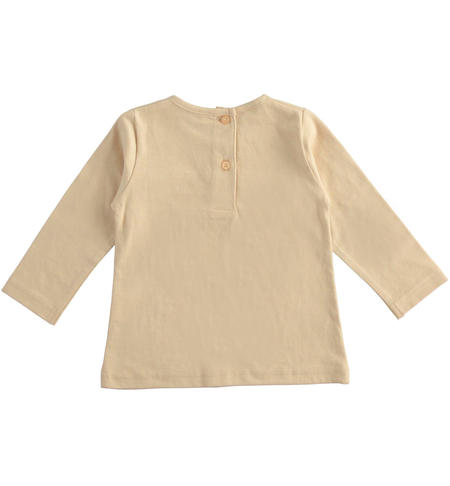 Long sleeves t-shirt for girls from 9 months to 8 years iDO NATURAL BEIGE-0343