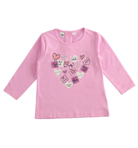 Long sleeves t-shirt for girls from 9 months to 8 years iDO ROSA-2811
