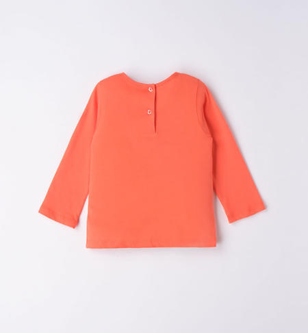 iDO long-sleeved sequinned T-shirt for girls from 9 months to 8 years HOT CORAL-2137