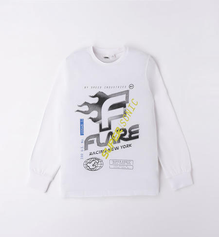 iDO long-sleeved top for boys from 8 to 16 years BIANCO-0113