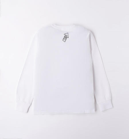 iDO long-sleeved top for boys from 8 to 16 years BIANCO-0113