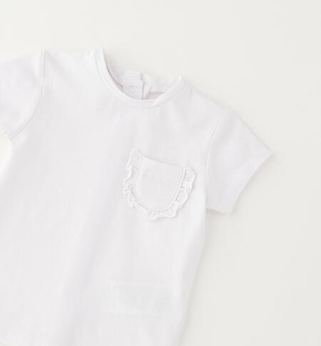 Maglietta maniche corte neonata BIANCO-0113