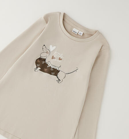 Maglietta maniche lunghe bambina BEIGE-0434