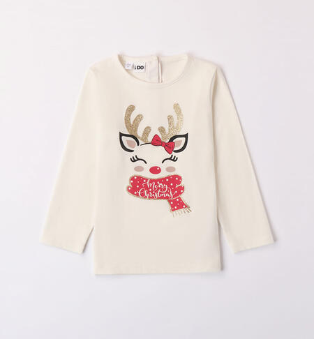 iDO Christmas T-shirt for girls from 9 months to 8 years PANNA-0112