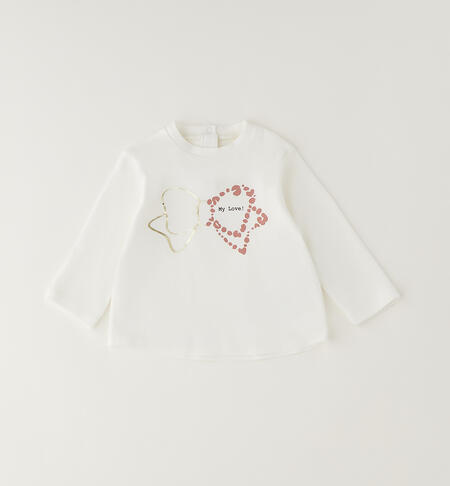 Newborn cotton T-shirt CREAM