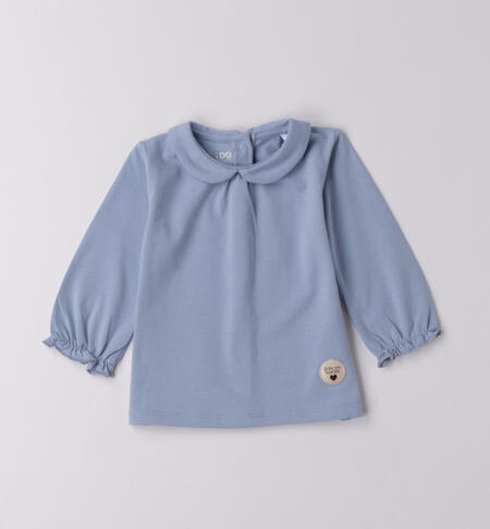 Maglietta neonata manica lunga AZZURRO-3814