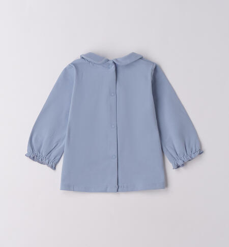 Maglietta neonata manica lunga AZZURRO-3814