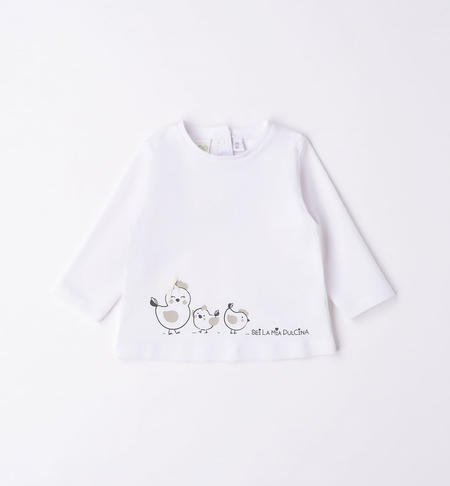 Maglietta neonata stampa da 1 a 24 mesi iDO BIANCO-GRIGIO-8011