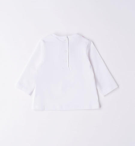 Maglietta neonata stampa da 1 a 24 mesi iDO BIANCO-ROSA-8002