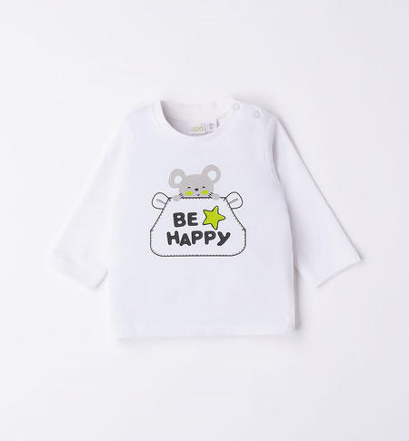 iDO 100% cotton baby boy T-shirt in various patterns from 1 to 24 months BIANCO-VERDE-8036