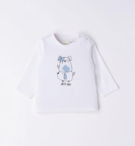 iDO 100% cotton baby boy T-shirt in various patterns from 1 to 24 months BIANCO-INDIGO-8077