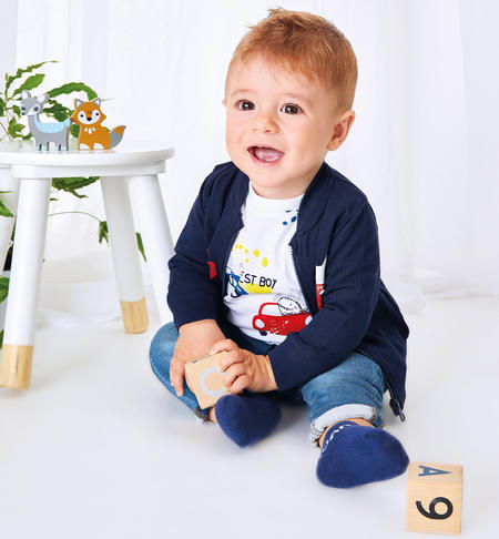 Maglietta neonato colorate macchinine BIANCO