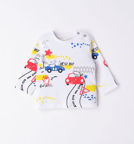 iDO colourful toy car T-shirt for baby boy from 1 to 24 months BIANCO-0113