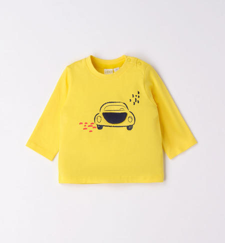 iDO baby boy car motif T-shirt from 1 to 24 months GIALLO-1435