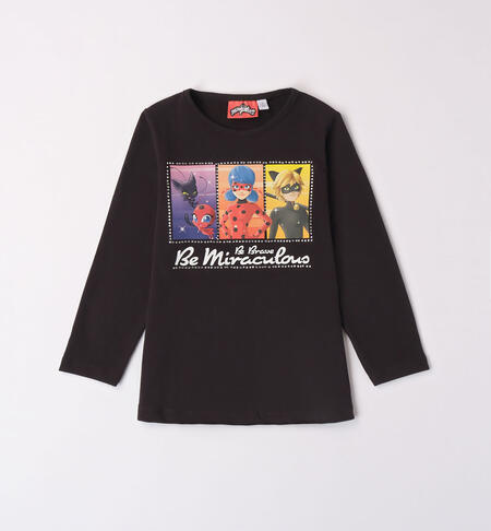 iDO black Miraculous T-shirt for girls from 3 to 12 years NERO-0658