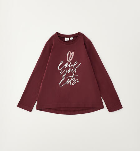 Maglietta per bambina 100% cotone BORDEAUX-2953