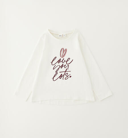 Maglietta per bambina 100% cotone PANNA