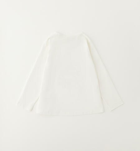 Maglietta per bambina 100% cotone PANNA-0112
