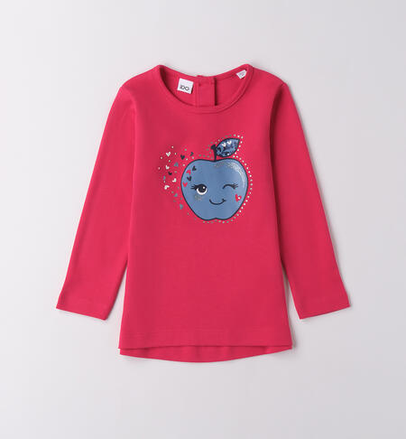 Maglietta per bambina in cotone ROSSO