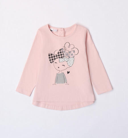 iDO pink T-shirt for girls aged 9 months to 8 years ROSA CHIARO-2617