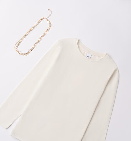 Girl's T-shirt with necklace PANNA-0112